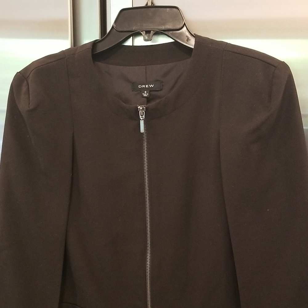 💕DREW💕 Cape Zip Up Blazer Black Small S - Picture 4 of 9